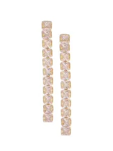 Efulgenz Gold-Toned Contemporary Drop Earrings