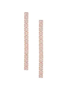Efulgenz Rose Gold Contemporary Drop Earrings