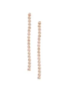 Efulgenz Rose Gold Plated Contemporary Drop Earrings