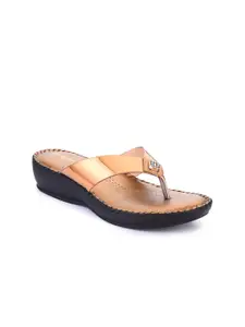 VALIOSAA Copper-Toned Solid Wedge Heels