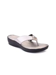 VALIOSAA Grey Embellished Comfort Sandals