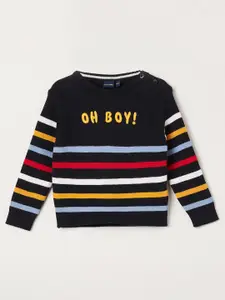Juniors by Lifestyle Boys Blue & Red Striped Cotton Pullover Sweaters