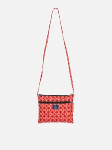 AQVA Geometric Printed Cotton Sling Bag Handbags