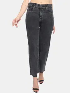 LIVE OK Women Boyfriend Fit High-Rise Semi-Stretchable Cotton Jeans