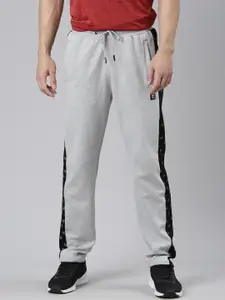 FILA Men Grey Solid Cotton Track Pants