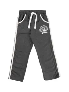 JusCubs Boys Charcoal Solid Pure Cotton Track Pants