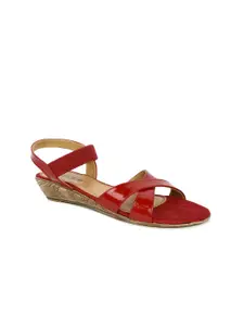 SOLES Red Wedge Sandals