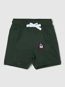 max Boys Olive Green Pure Cotton Shorts