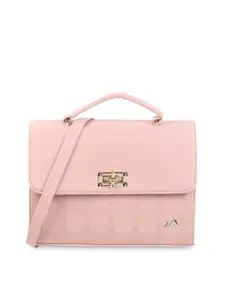 Metro Pink Textured Structured Satchel with Bow Detail