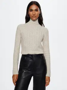 MANGO Women Cable Knit Pullover