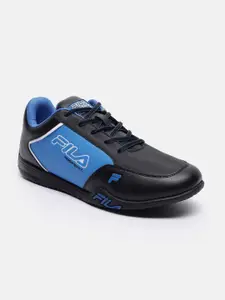 FILA Men Black & Blue NOBAR Running Non-Marking Shoes