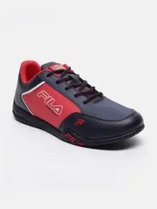 FILA Men Blue & Red NOBAR Running Non-Marking Shoes