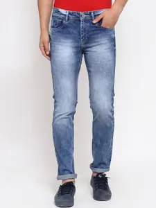 FEVER Men Blue Slim Fit Heavy Fade Stretchable Cotton Jeans