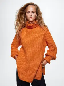 MANGO Women Sustainable Ribbed Longline Pullover