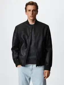 MANGO MAN Faux Leather Effect Sustainable Jacket