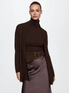 MANGO Women Burgundy Solid Sustainable Longline