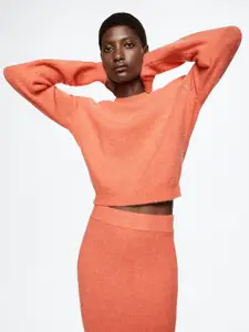 MANGO Women Peach-Coloured Sustainable Pullover