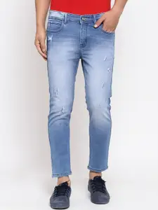 FEVER Men Blue Slim Fit Mildly Distressed Heavy Fade Stretchable Jeans