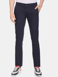 Arrow Sport Men Navy Flat Front Solid Casual Trousers