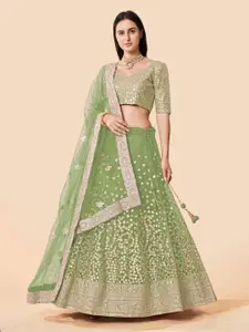 Fusionic Embroidered Semi-Stitched Lehenga & Unstitched Blouse With Dupatta
