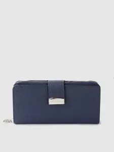 Lino Perros Women Navy Blue Two Fold Wallet