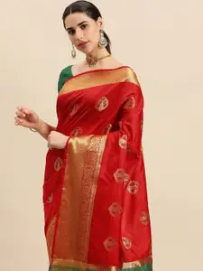 SANGAM PRINTS Ethnic Motifs Woven Design Pure Silk Saree
