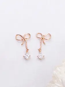 Zavya Rose Gold Quirky Drop Earrings