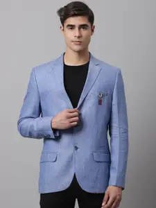 Cantabil Men Blue Solid Single-Breasted Casual Blazer