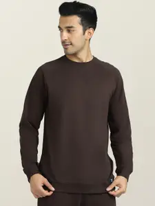 XYXX Men Brown Solid Cruze French Terry Cotton Black Sweatshirt