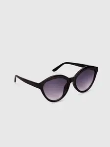 QUIRKY Women Purple Lens & Black Cateye Sunglasses with UV Protected Lens QKY025G-Purple
