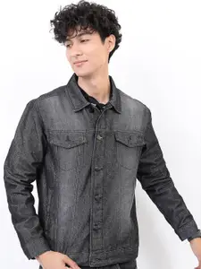 KETCH Men Black Long Sleeves Denim Jacket