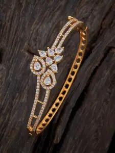 Kushal's Fashion Jewellery Kushals Fashion Jewellery Women Gold-Toned & White Gold-Plated Kada Bracelet