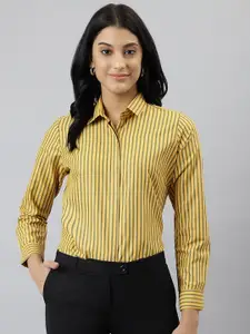 English Navy Women Relaxed Striped Formal Shirt