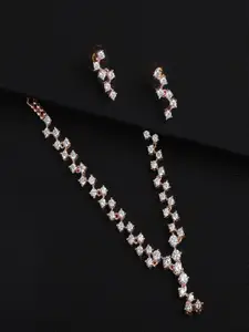 Mahi Rose Gold & White Rose Gold-Plated Necklace Set