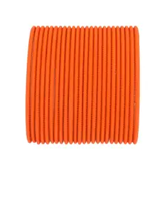 Efulgenz Set Of 24 Orange Colored Solid Bangle