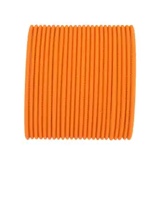 Efulgenz Set Of 24 Orange Solid Bangles