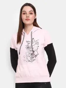 V-Mart Women Pink Cotton Printed Sweatshirt