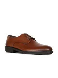 Hush Puppies Men Brown Leather Formal Derby's Shoes