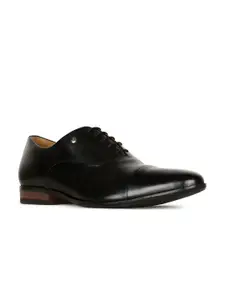 Hush Puppies Men Black Leather Formal Oxfords Shoes