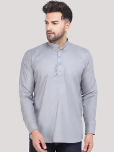 MAG Men Grey Cotton Straight Kurta