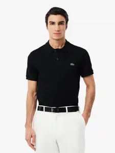 Lacoste Men Black Slim Fit Stretch Petit Pique Polo