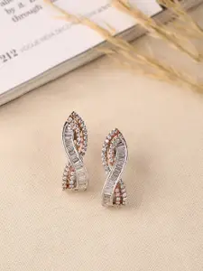 ADORN by Nikita Ladiwala Women 92.5 Sterling Silver White Contemporary Studs Earrings