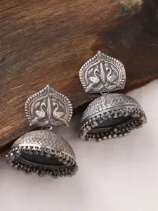ADORN by Nikita Ladiwala Women 92.5 Sterling Silver Dome Shaped Jhumkas Earrings