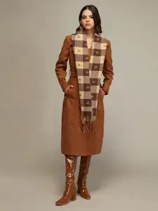 20Dresses Women Beige & Brown Checked And Hearts Scarf
