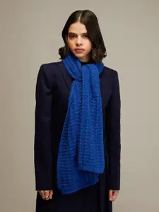 20Dresses Women Blue Textured Wool Scarf