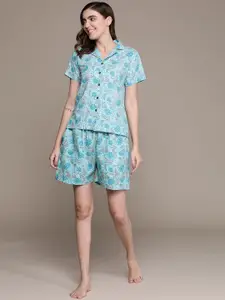 Anubhutee Blue Floral Print Night suit