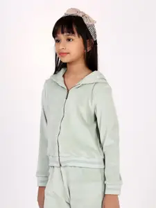One Friday Girls Hooded Front-Open Sweatshirt