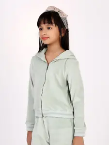 One Friday Girls Hooded Front-Open Sweatshirt