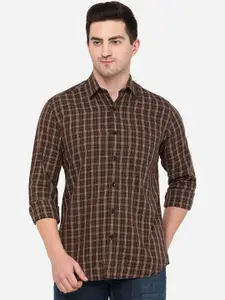 Greenfibre Men Classic Slim Fit Checked Pure Cotton Casual Shirt