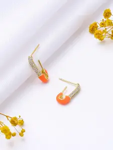 Mitali Jain Orange Contemporary Studs Earrings